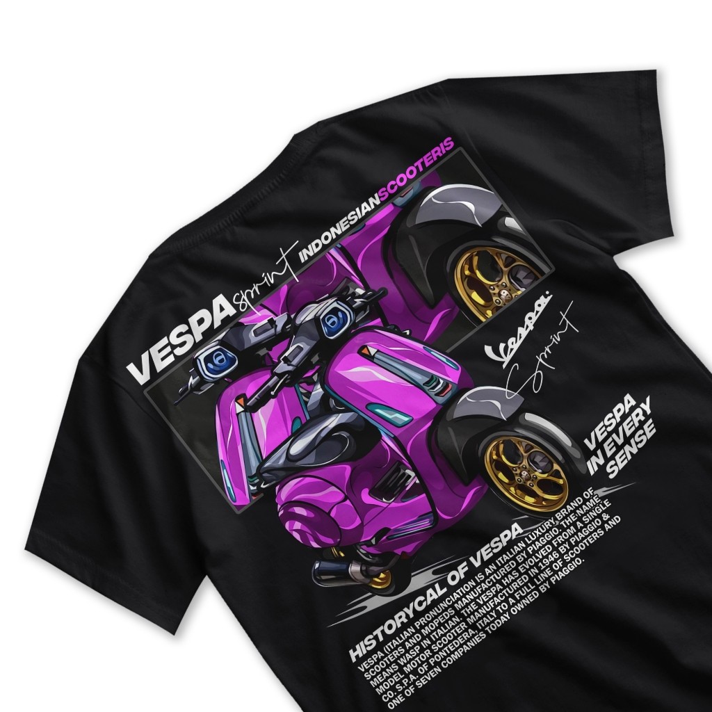 Kaos Racing Vespa Spirit Indonesia Scooteris Baju Distro Motor Scooter Matic Tshirt Otomotif