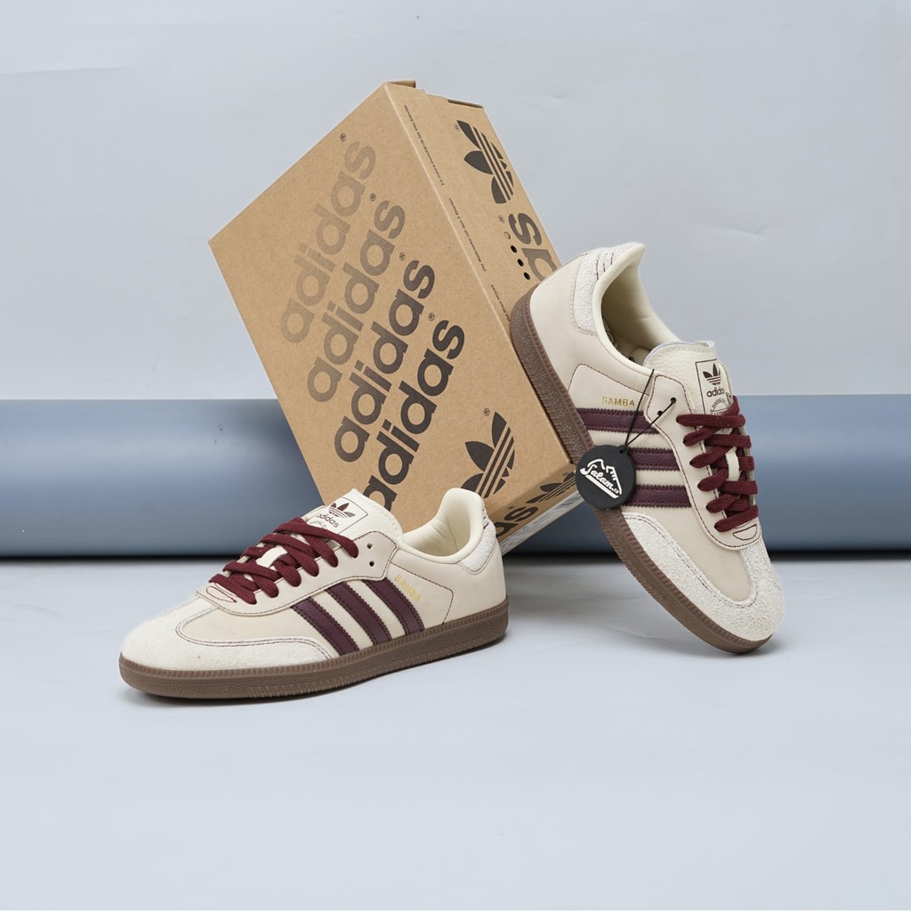Adidas Samba OG Wonder White Maroon