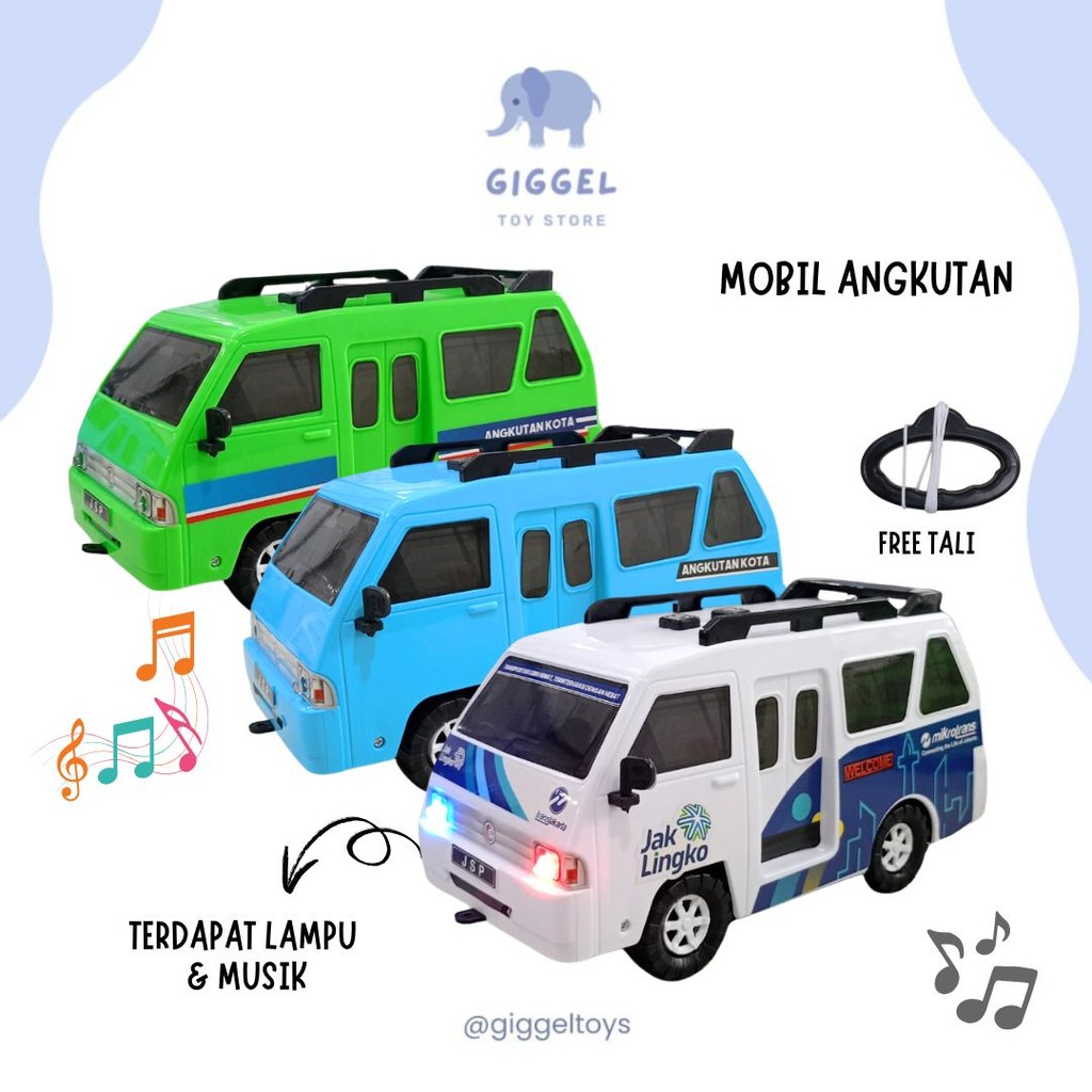 [ Giggel ] Mainan Anak Mobil Angkutan Umum Jaklingko / Miniatur Angkot Anak Musik Dan Lampu