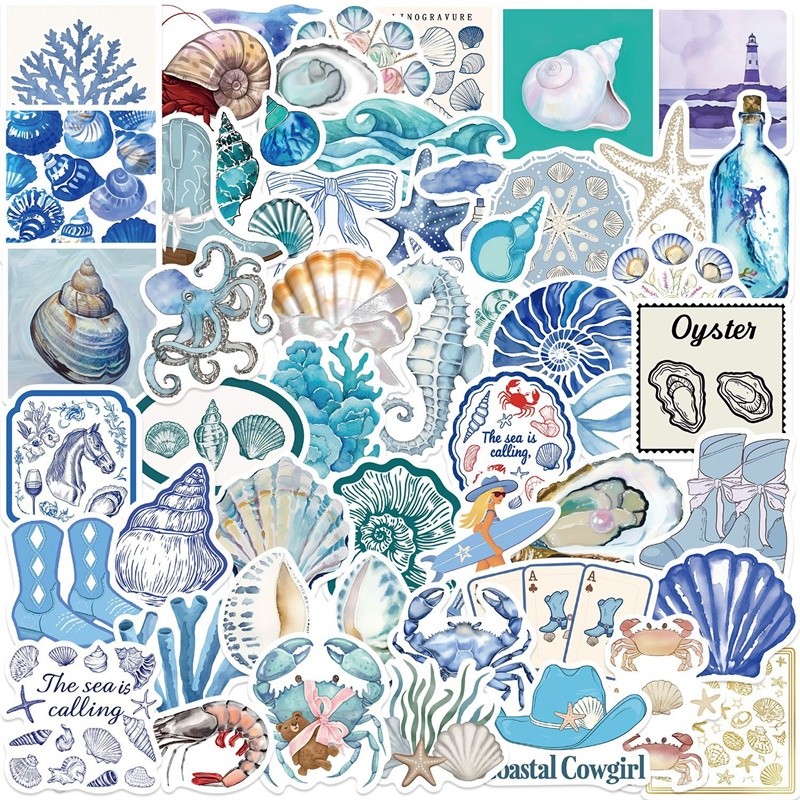 

10/30/50PCS Kawaii Sea Fish PVC Sticker Aesthetic DIY Children's Decoration Scrapbooking Supplies Hand Accounting for Kids