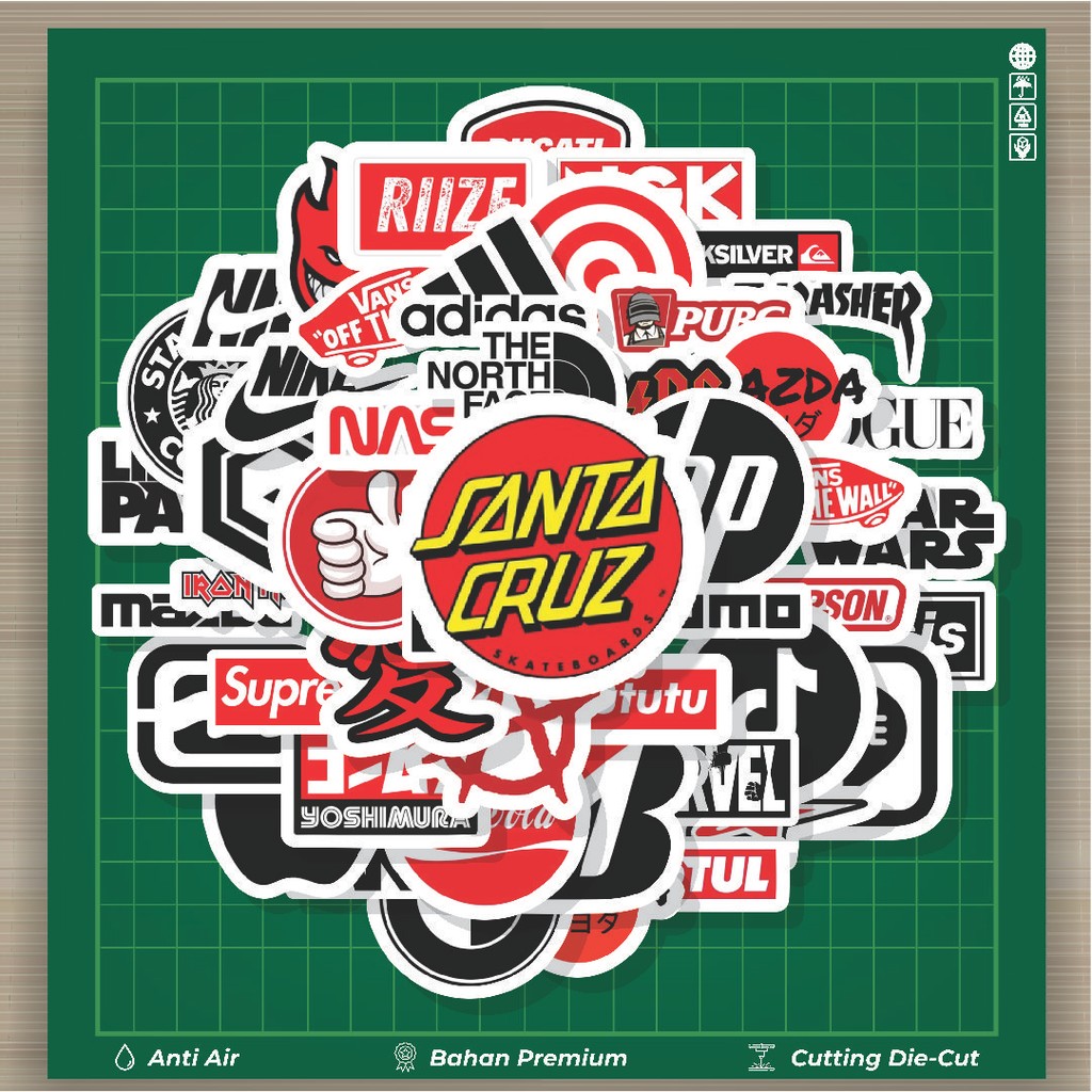 

HOT 50 PCS STIKER Stiker Red and Black Mixed Logo [Campuran Logo Merah dan Hitam] Stiker Fashion Cars Decal Dingin Kartu Album Custom Vinyl Anti Air- Sticker Aesthetic Buku Journal Koper Casing HP Tablet Laptop Helm Motor Botol Minum
