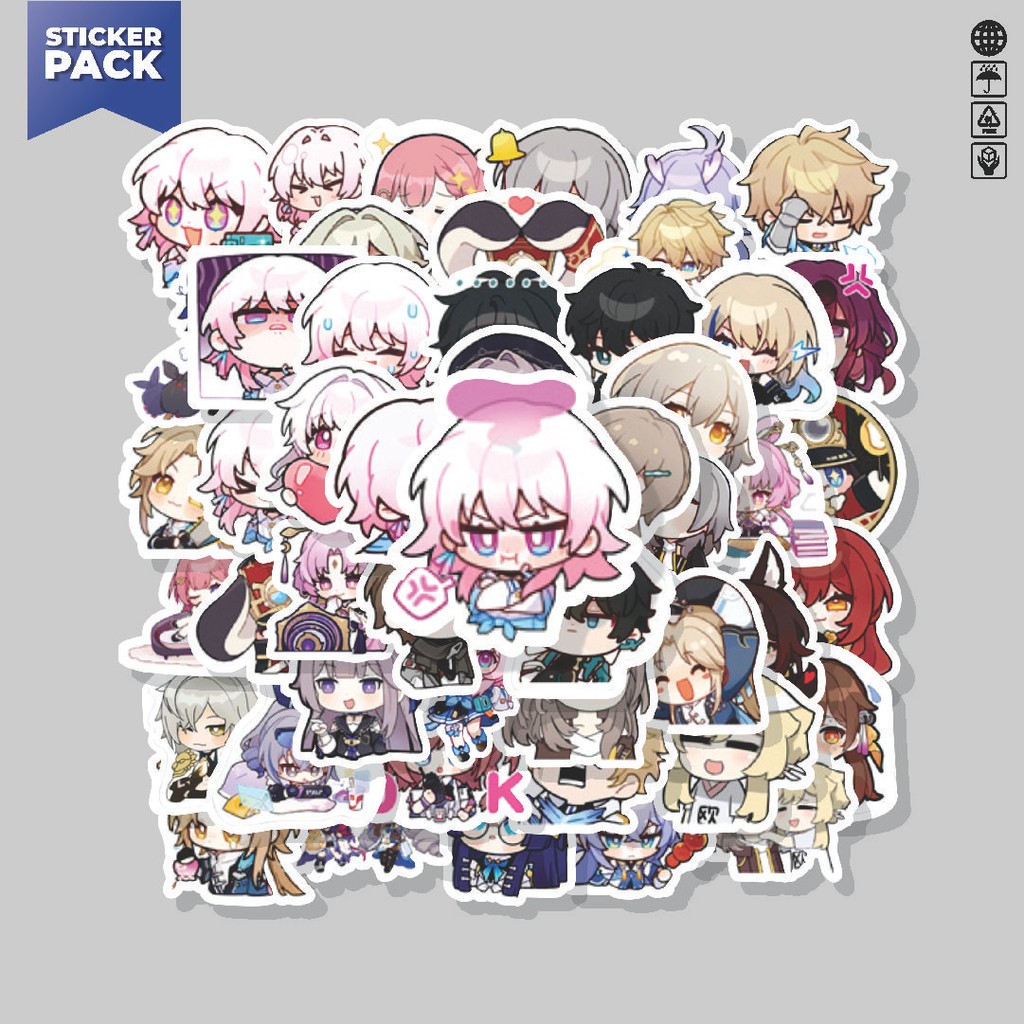 

[100PCS]Stiker Pack Stiker Anime Honkai Star Rail Aesthetic Vinyl Anti Air Dekorasi Sticker Laptop Buku Journal Koper Helm Casing HP Gitar Helm Skateboard