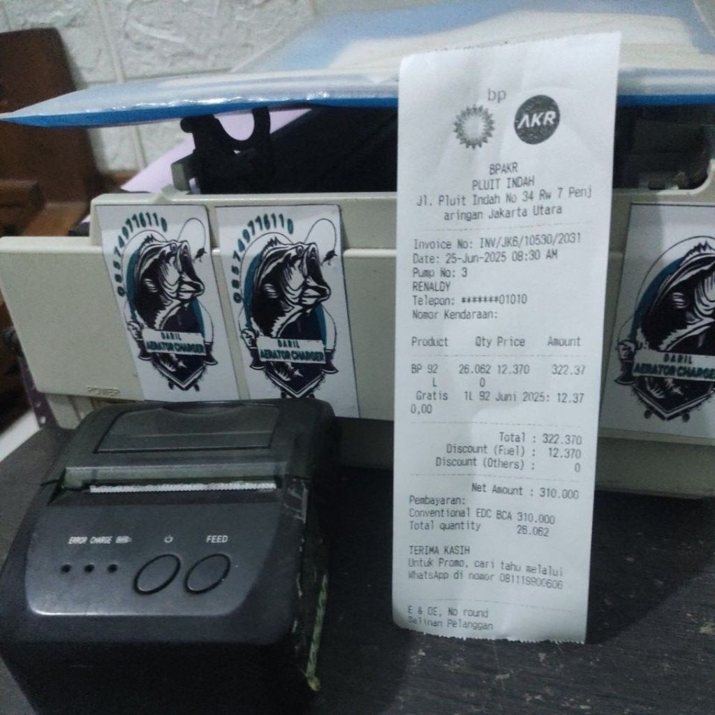 Aplikasi Android Cetak Struk Nota SPBU, SHELL, VIVO, BPAKR