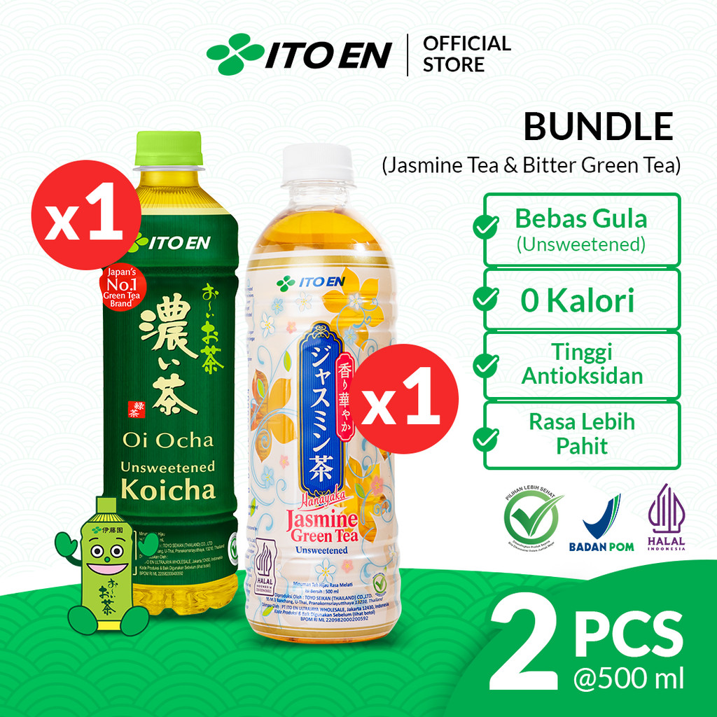 

ITO EN Paket Koicha 500 ml 1 Pcs & Jasmine 500 ml 1 Pcs - Bundle Mix Teh Hijau Jepang Tanpa Gula