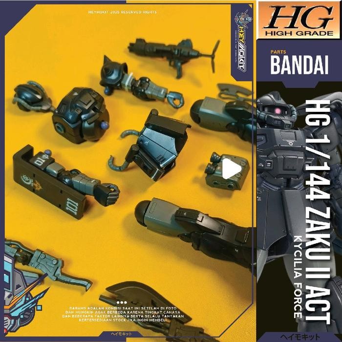 RARE HG 1/144 HGTO YAMS ACT ZAKU II ORIGIN KYCILIA FORCE BANDAI GUNDAM GUNPLA PART HEAD FACE TORSO B