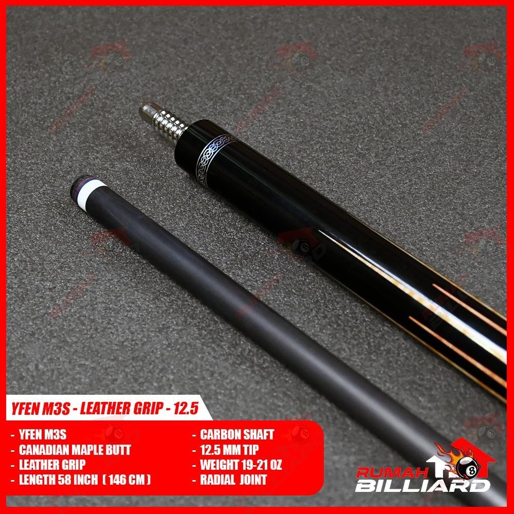 Terbaru Stick Billiard - Billiard Cue - Yfen M3S - Carbon Shaft - Leather Grip - Exclusive
