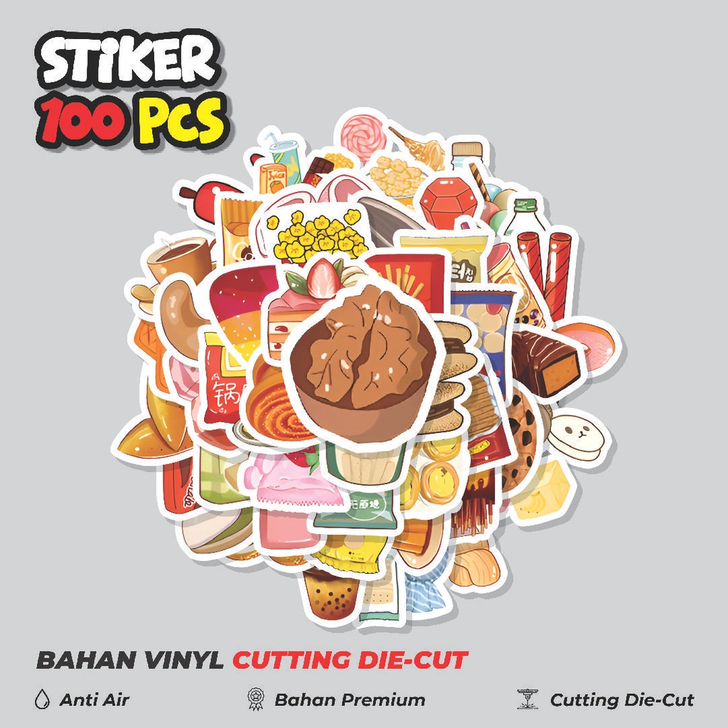 

Terbaru! 50 pcs Stiker Cemilan Makanan Santai Dekorasi Lucu Kreatif untuk Notebook, Skateboard, HP