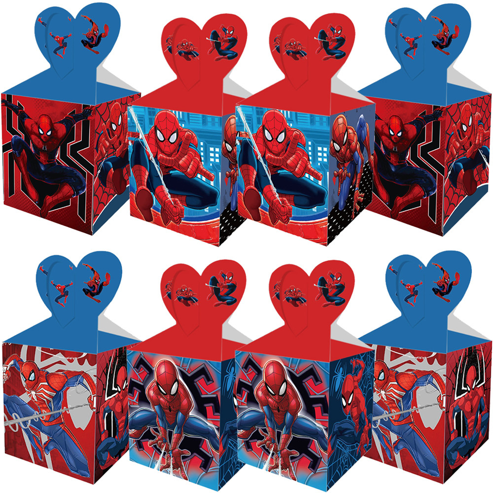 

12/24Pcs New Spiderman Candy Boxes Snacks Boxes Superhero Spiderman Candy Boxes Gift Bags for Kids Boys Birthday Party Favors