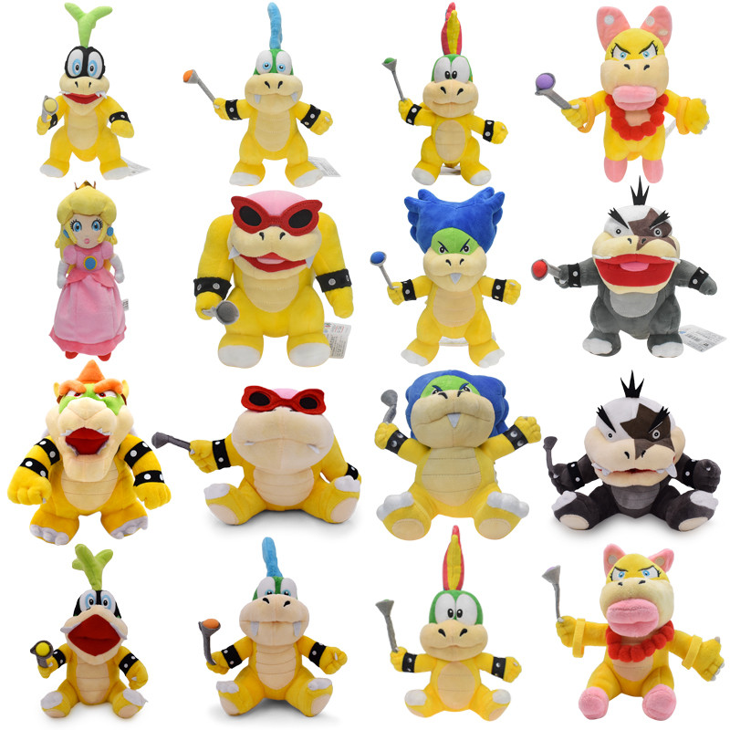 Super Mario Plush Doll Bowser Jr Princess Peach Ludwig Roy Morton Wendy Lemmy Iggy Larry Caterpillar