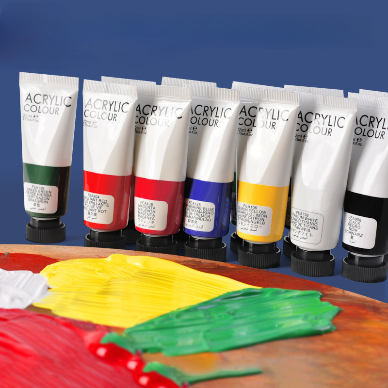 

22ml Aluminum Tube Acrylic Paint 8/24/26 Color Set Waterproof, Light Fast, Non-fading DIY Student Artist Special Acrylic Pigment