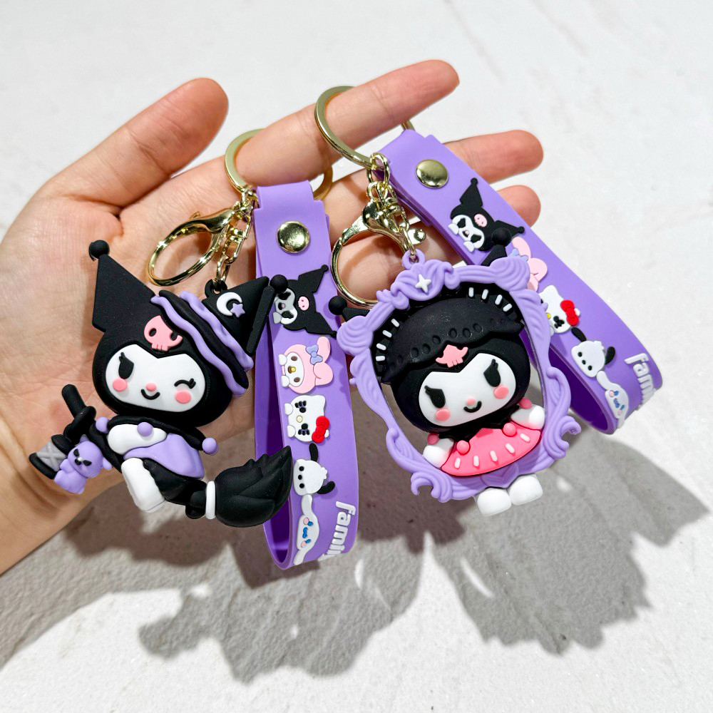 

Sanrio Hello Kitty Keychain Cute Cartoon Melody Kuromi Doll Decoration Keyring Jewelry Girl&Child Gifts Toy Christmas gift idea