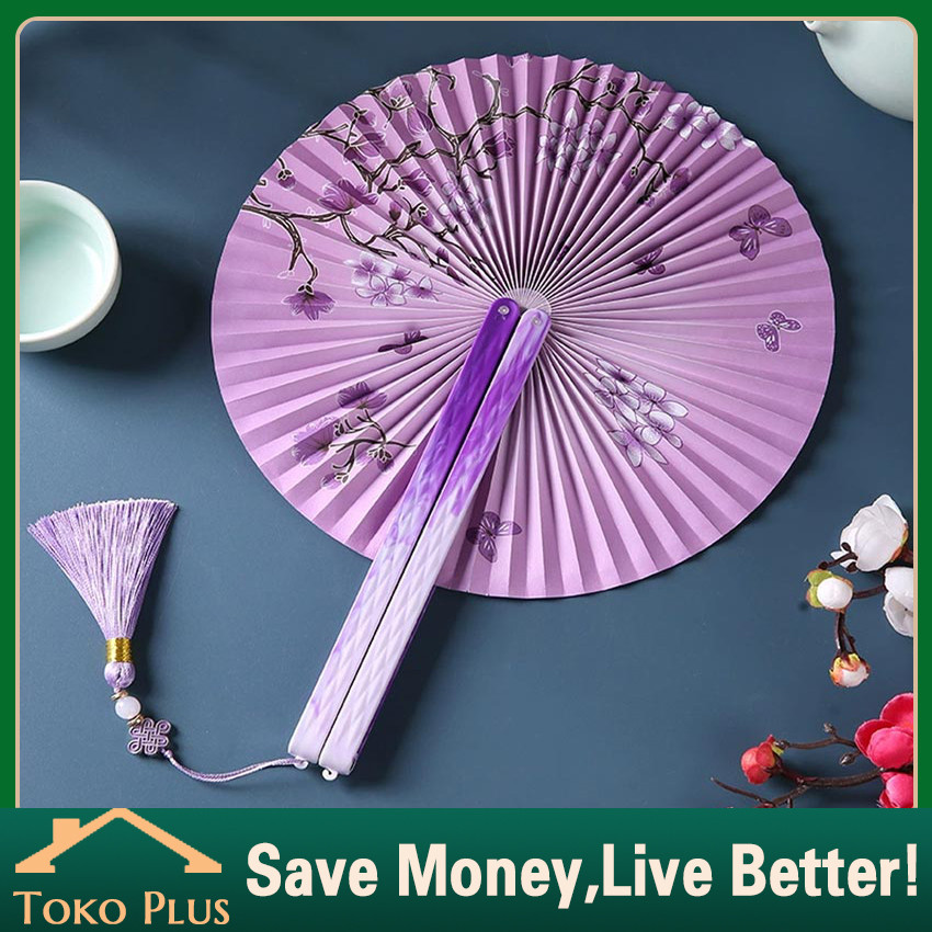 Kipas Tangan Lipat Bulat Gaya Jepang Cina Kipas Lipat Kipas Tari Kipas Tangan Lipat Jepang Souvenir