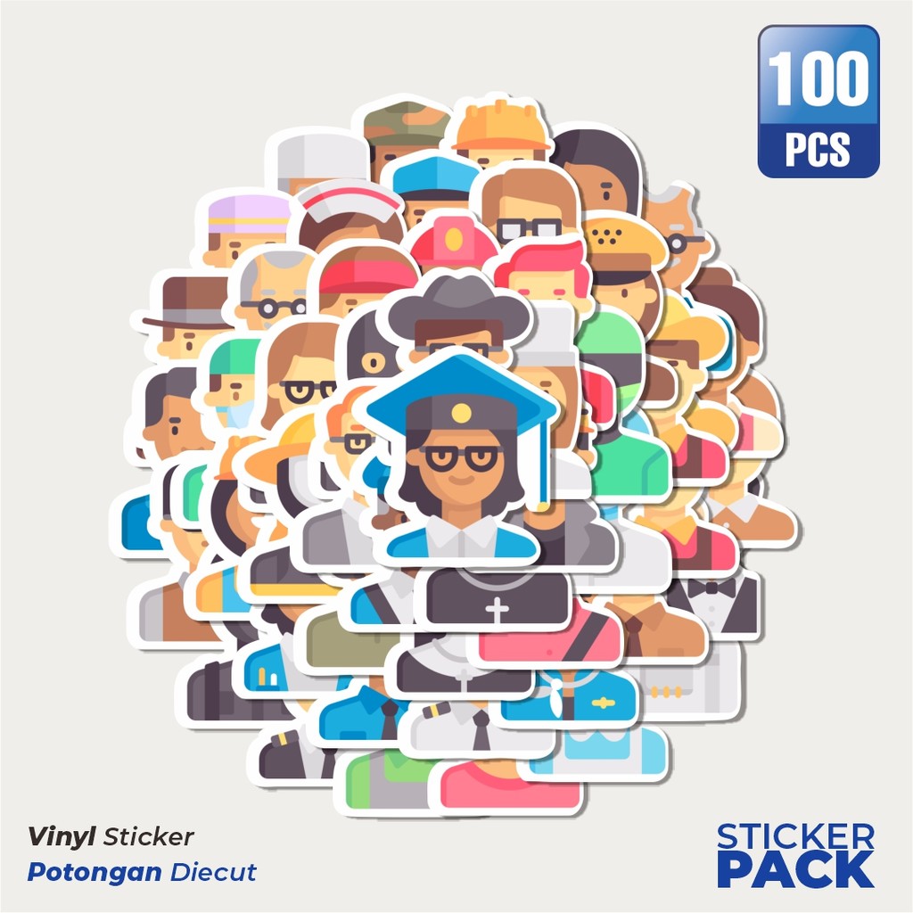 

Super Hemat! 100 PCS Stiker Avatar Pekerjaan dan Profesi Waterproof Aesthetic- Untuk Laptop, Motor, dan Helm - Paper Stationery Pack
