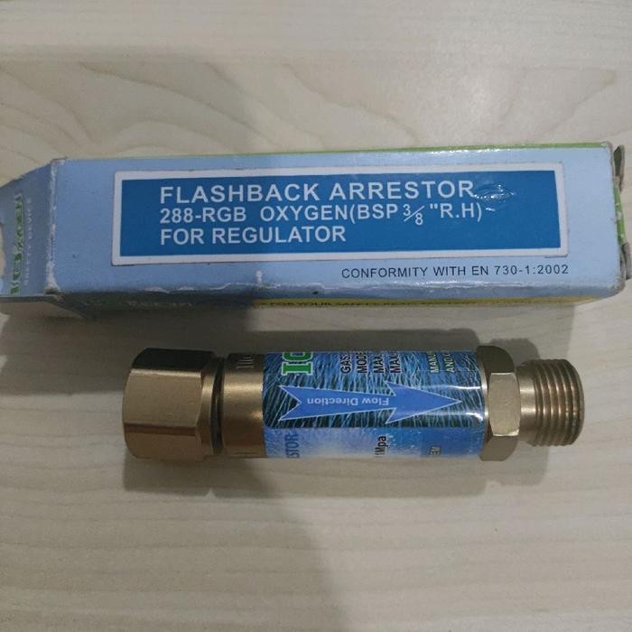 Promo Ioxygen Flashback Arrestor 288-Rgb Untuk Regulator Oksigen Bsp 3/8"R.L Tekanan Maksimal 10 Bar