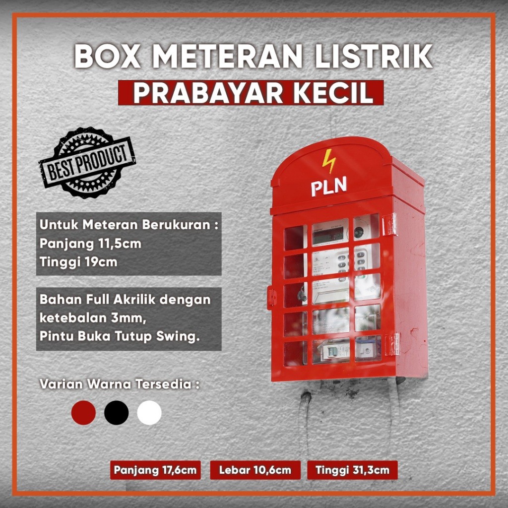 Box Meteran Listrik PLN Akrilik Prabayar Kecil