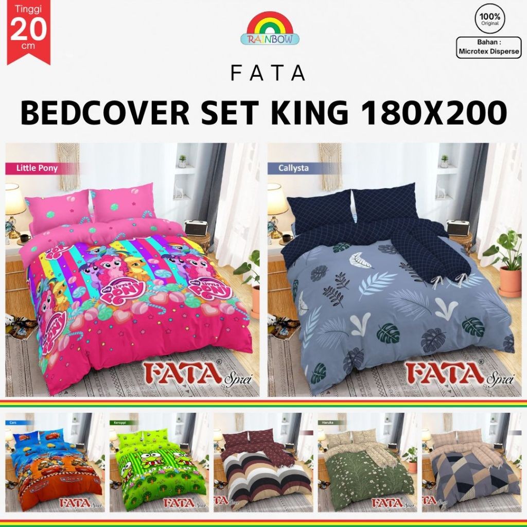 Fata - Bed Cover SET SPREI FITTED King (180x200) Terlaris pilihan