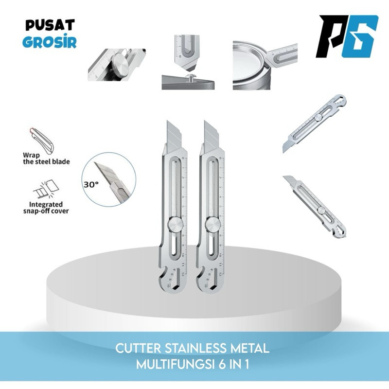 

Cutter Pisau Tajam Besar Stainless Bahan Kuat Refill Multifungsi