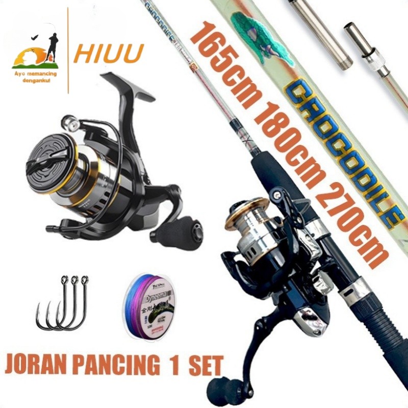 HIUU CAOCODILE Transparan Joran pancing 1 set Joran fiber solid 270cm/Joran Fiber Solid Drat Action 