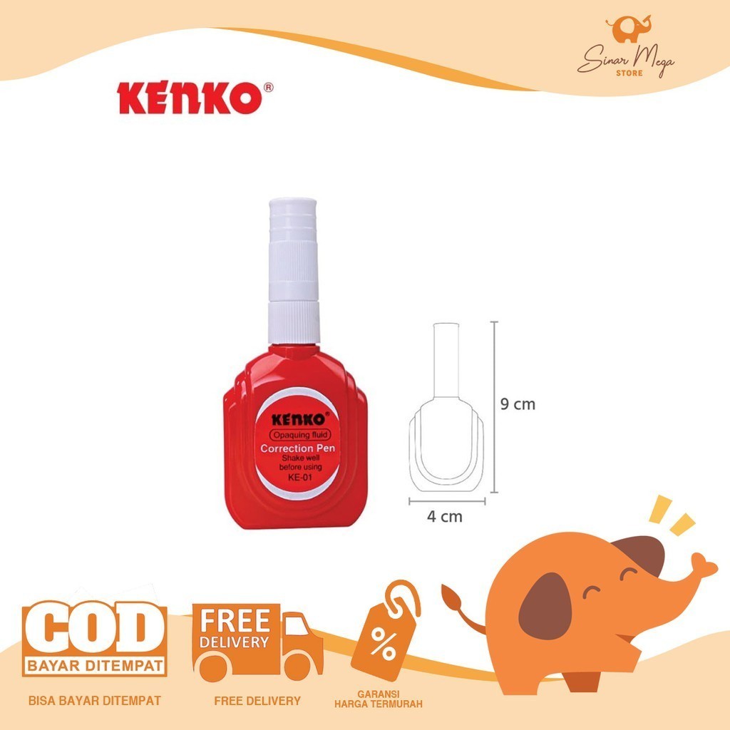 

Kenko Correction Fluid KE-01 / Tip-Ex Kertas Cair Murah Berkualitas