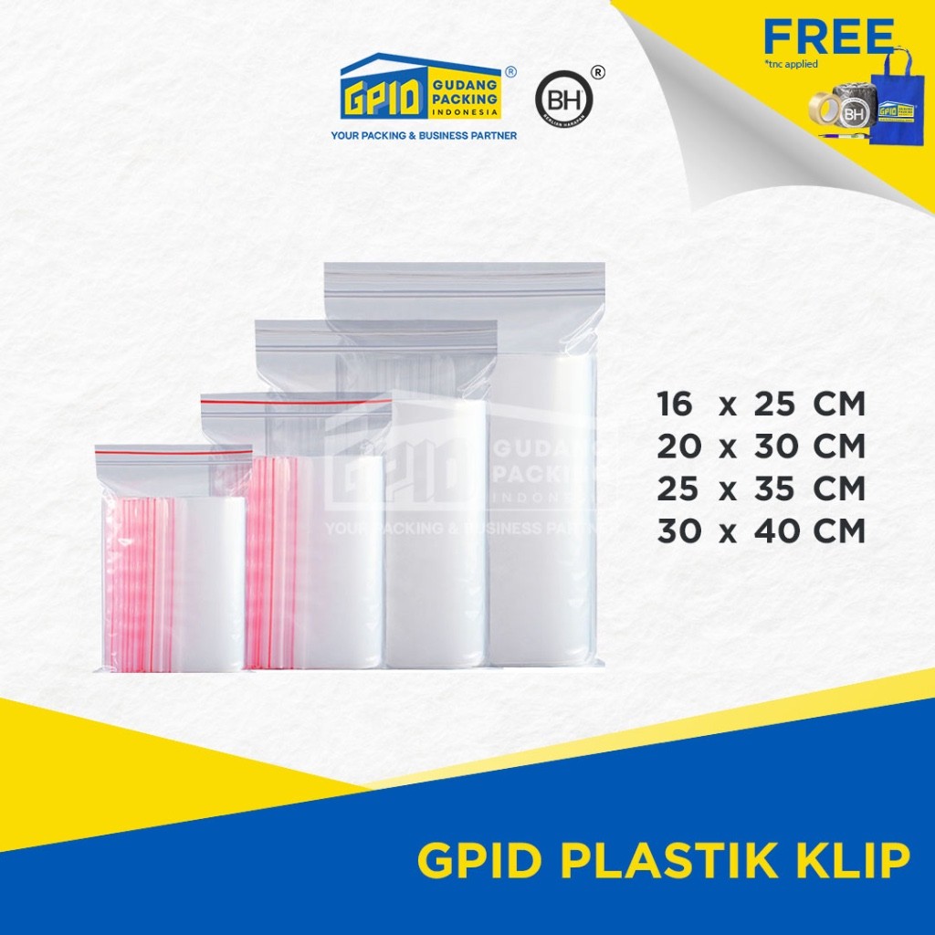 GPID KLIP - Plastik Klip Ziplock Ukuran Besar (ISI 100 PCS)