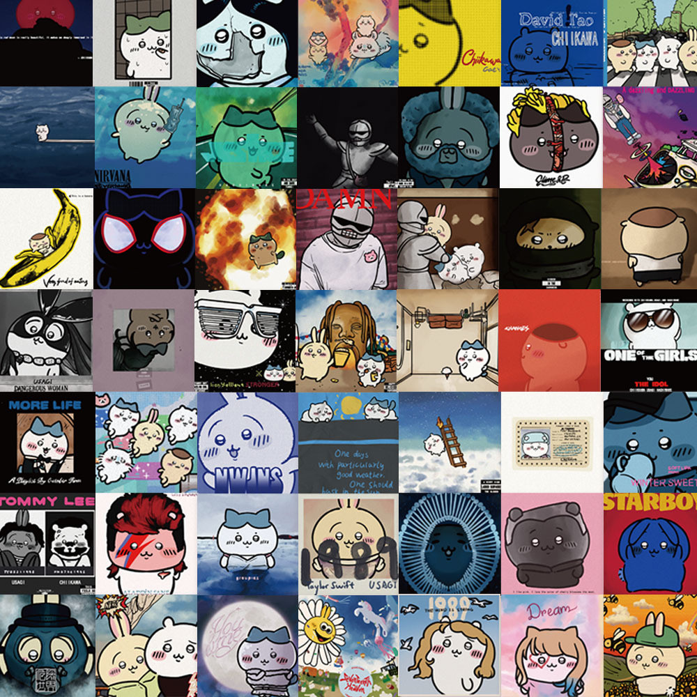 

50Pcs Cute Chiikawas Stickers Chiikawas Rock Album DIY Stickers Scrapbooking Phone Luggage Skateboard Waterproof Decals