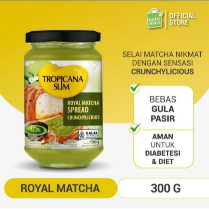 

Tropicana Slim Royal Matcha Spread 300 Gr - Selai Matcha Bebas Gula