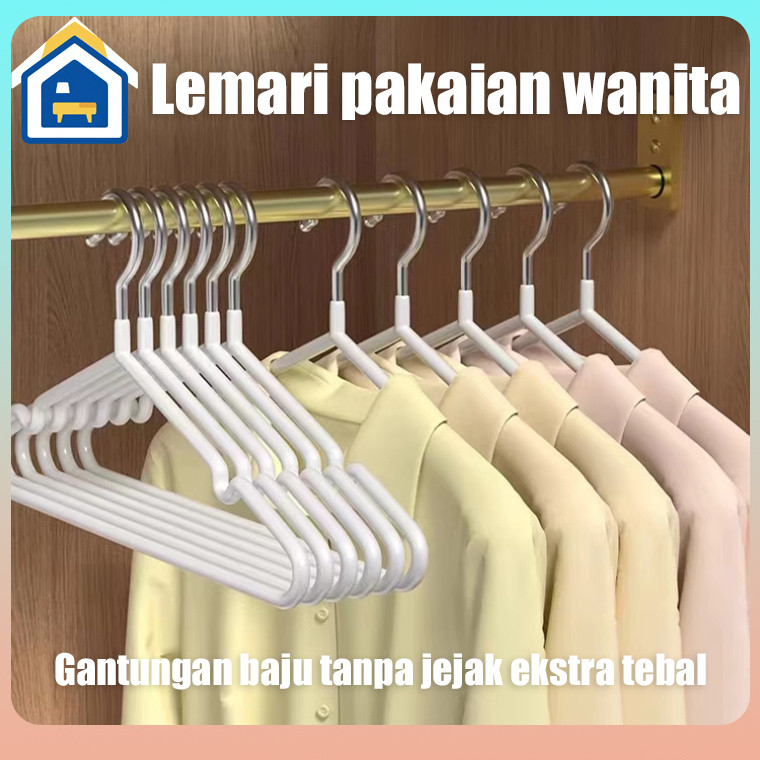 Gantungan Baju Super Tebal - Anti Slip & Tanpa Bekas, Untuk Pakaian & Lemari Rumah Tangga