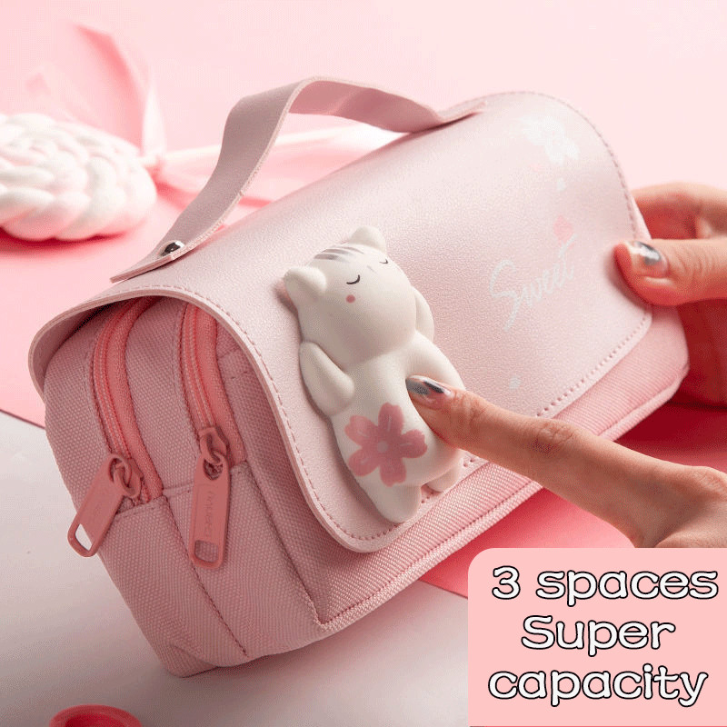 

Kawaii 3D Pencil Case Large Capacity Pouch Waterproof Leather bag Astronaut Girls School Office Supplies Stationery