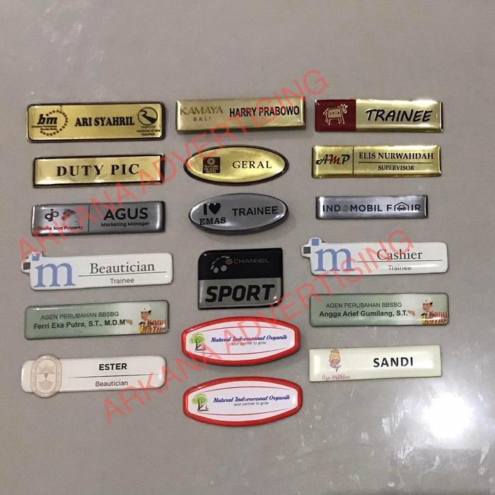 

Promo Name Tag Logam Resin