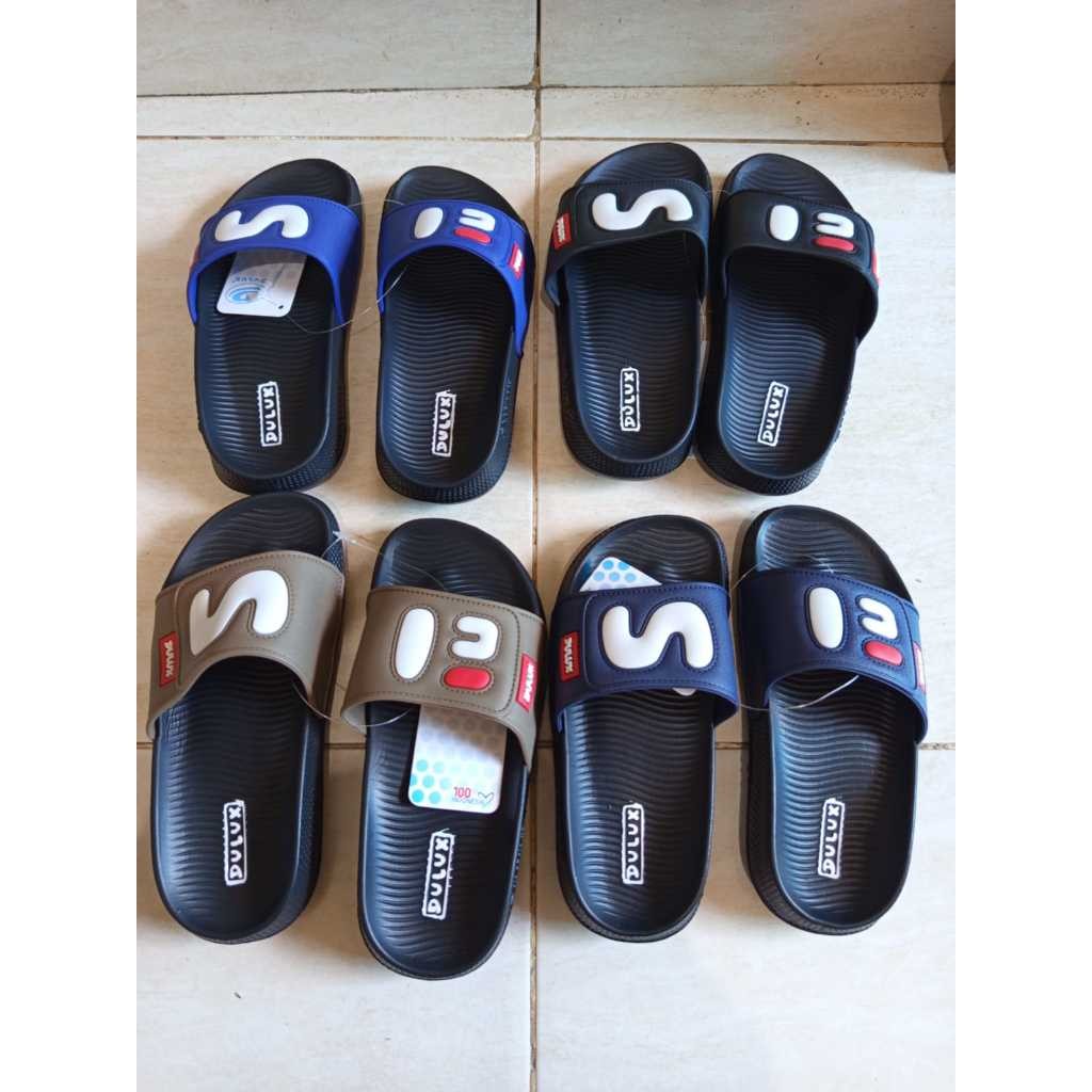 Sandal Slide Pria duluk Motif S & E - Nyaman & Stylish