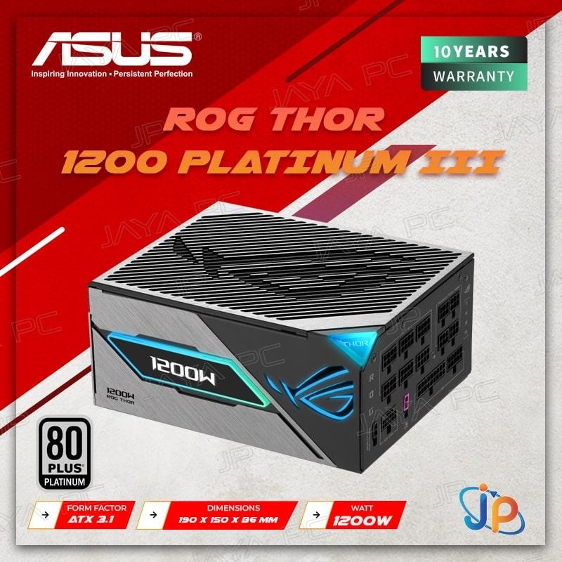 ASUS ROG THOR 1200W Platinum III ATX 3.1 PCIE5 PSU - Power Supply 1200 Watt 80+ Platinum