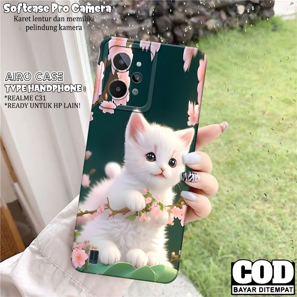 REALME C31 Case - REALME C31 Softcase - Fashion Case CAT - REALME C31 Casing - Pro Camera Softcase -