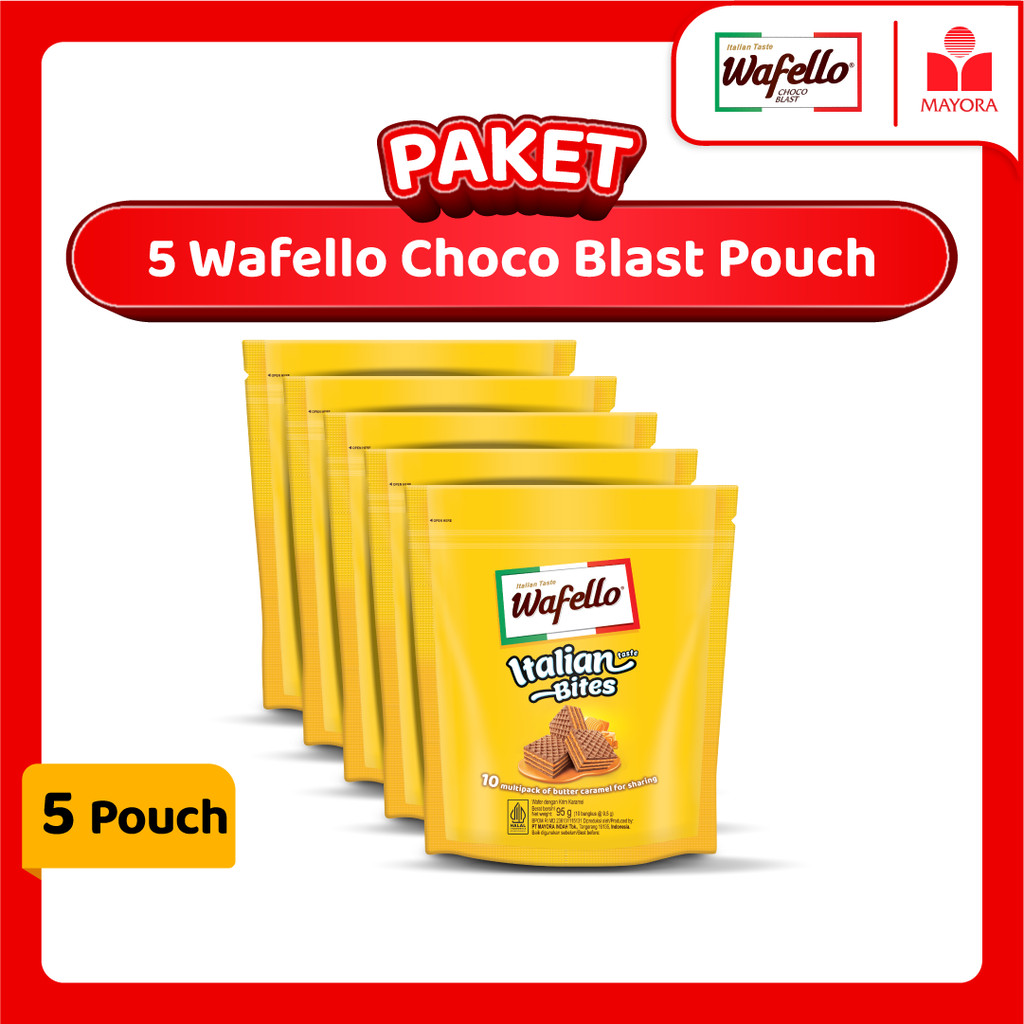 

Paket 5 Wafer Wafello Italian Bites Caramel Pouch