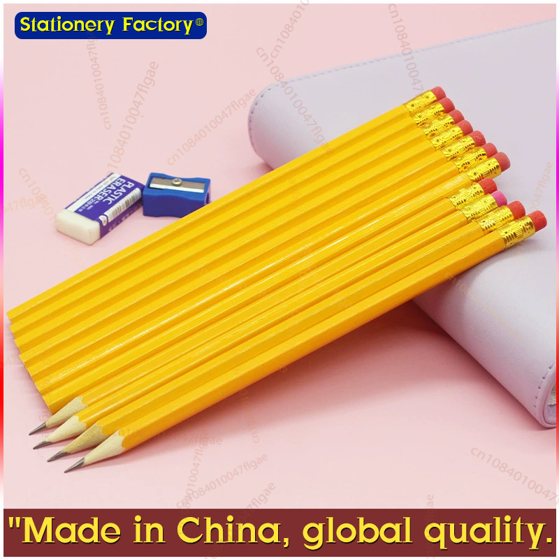 

50/100/150pcs Pencils With Eraser Top, 2 HB Pencils Drawing And Sketching, Yellow Wood-Cased Pencils For Office,School Supplies