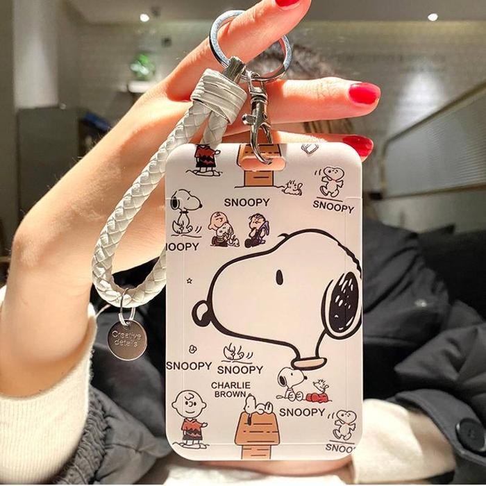 

BEST~[Terlaris] AKKY02 SNOOPY peanuts card holder name tag id tempat kartu gantungan lucu - b