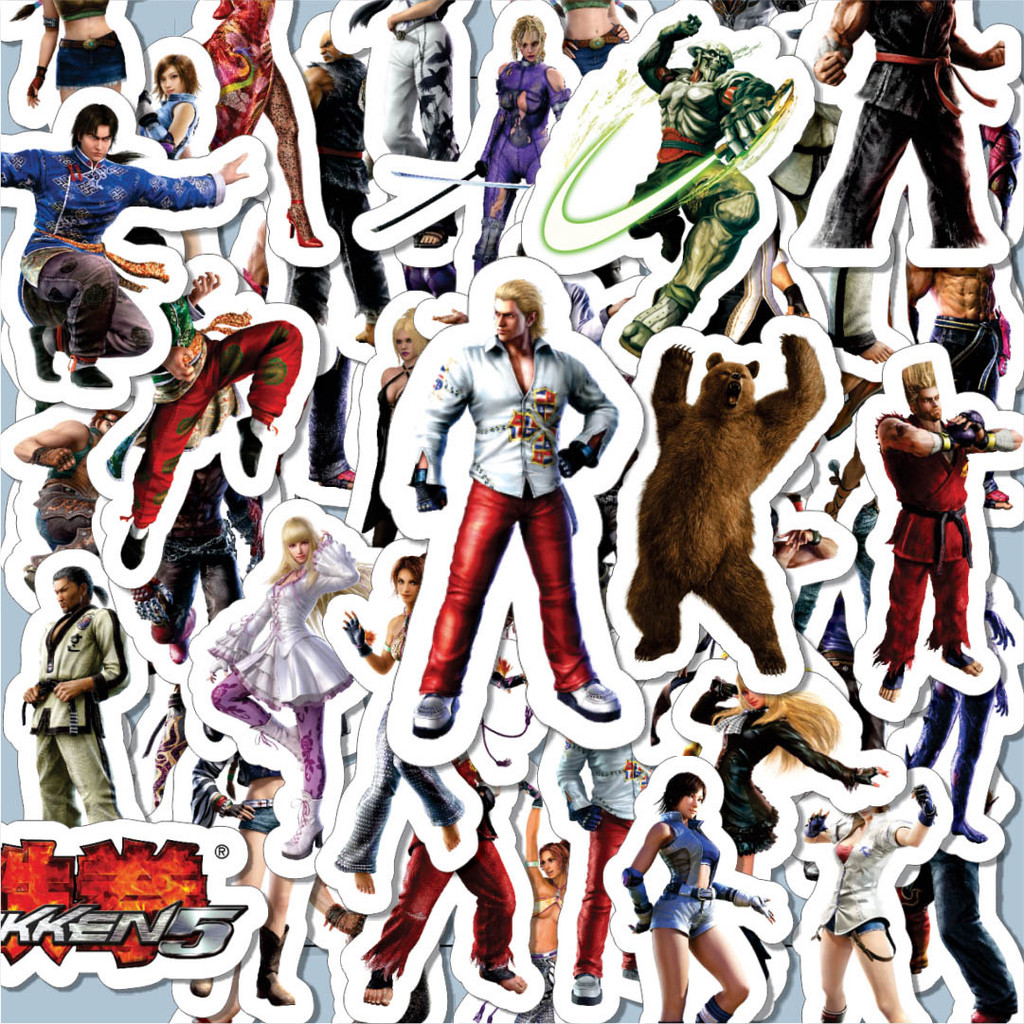 

100PCS Lucu Stiker Game Series Tekken Character Mix 4 Stiker Aesthetic Stiker Anti Air Stikers Berperekat Waterproof sticker decal buat Motor Helm Buku Journal Koper Casing HP Laptop Botol Minum Hadiah anak