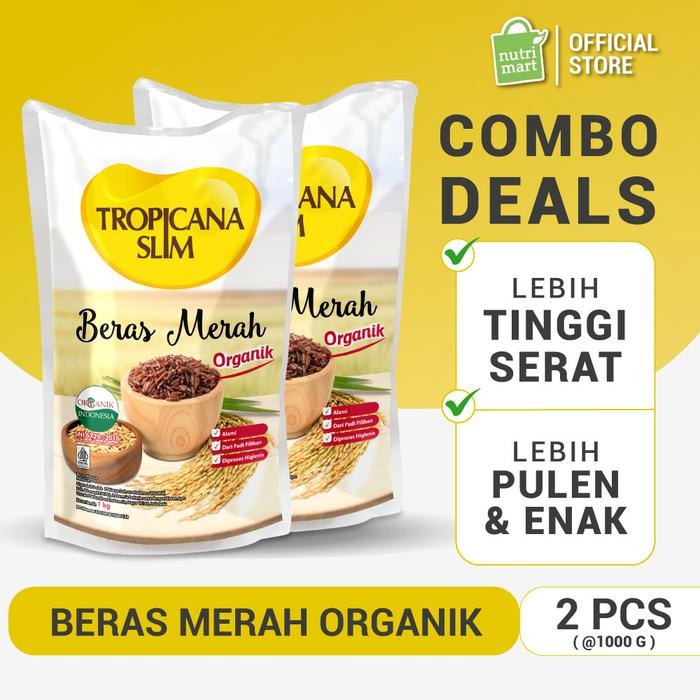 

[TERLARIS] Twin Pack - Twin Pack - Tropicana Slim Beras Merah Organik 1 KG - Lebih Pulen[TERLARIS ]