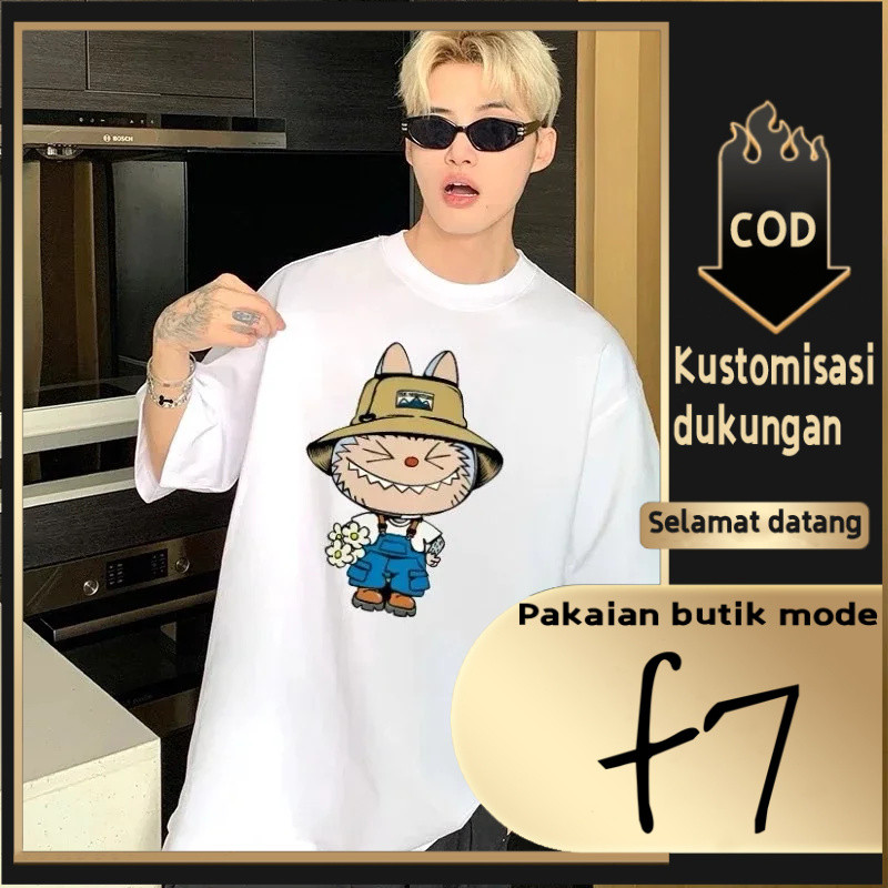 F7Nivalis Combed kode LABUBU KODOK kaos wanita pria oversize bigsize jumbo atasan cewek import bangk