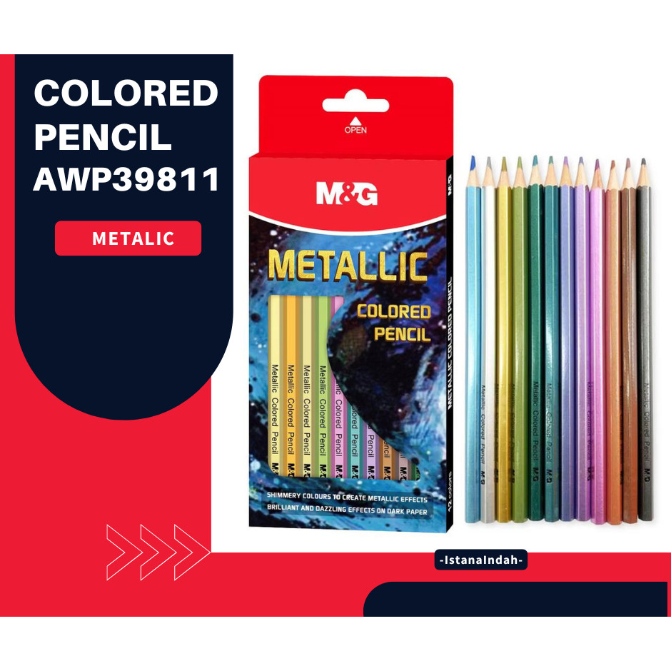 

M&G Metallic Wood Colour Pencil 12 colours AWP39811 - SET ISI 12 WARNA