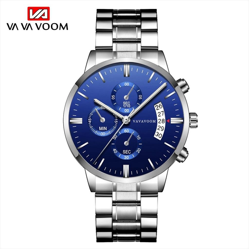 Jam Tangan Casual Pria VAVA VOOM 214 / 8226 VAVAVOOM Tahan Air Stainlees Steel Anti Karat Premium Or