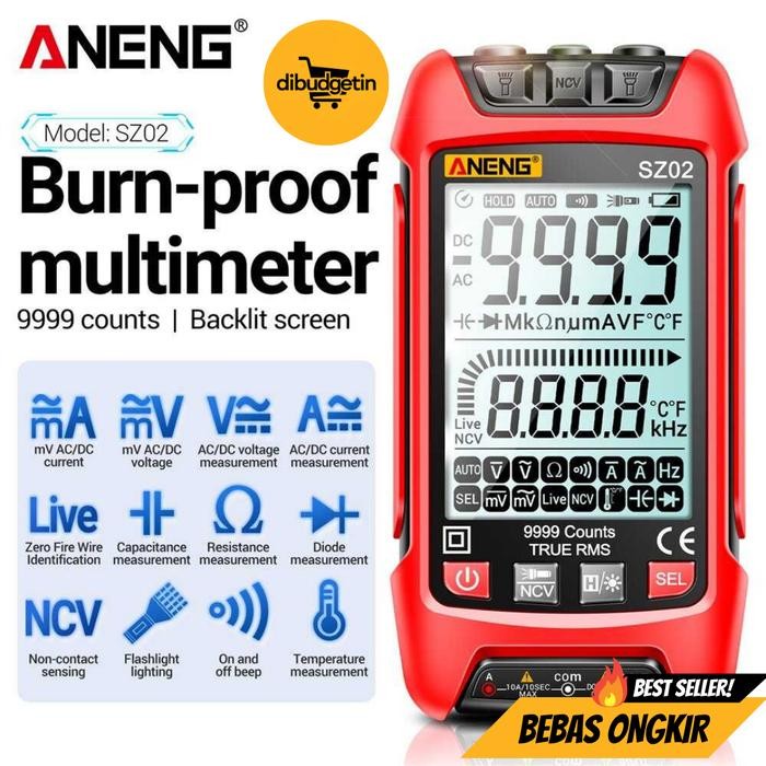 ANENG Digital Multimeter Multitester Voltage Tester Burn Proof - SZ02