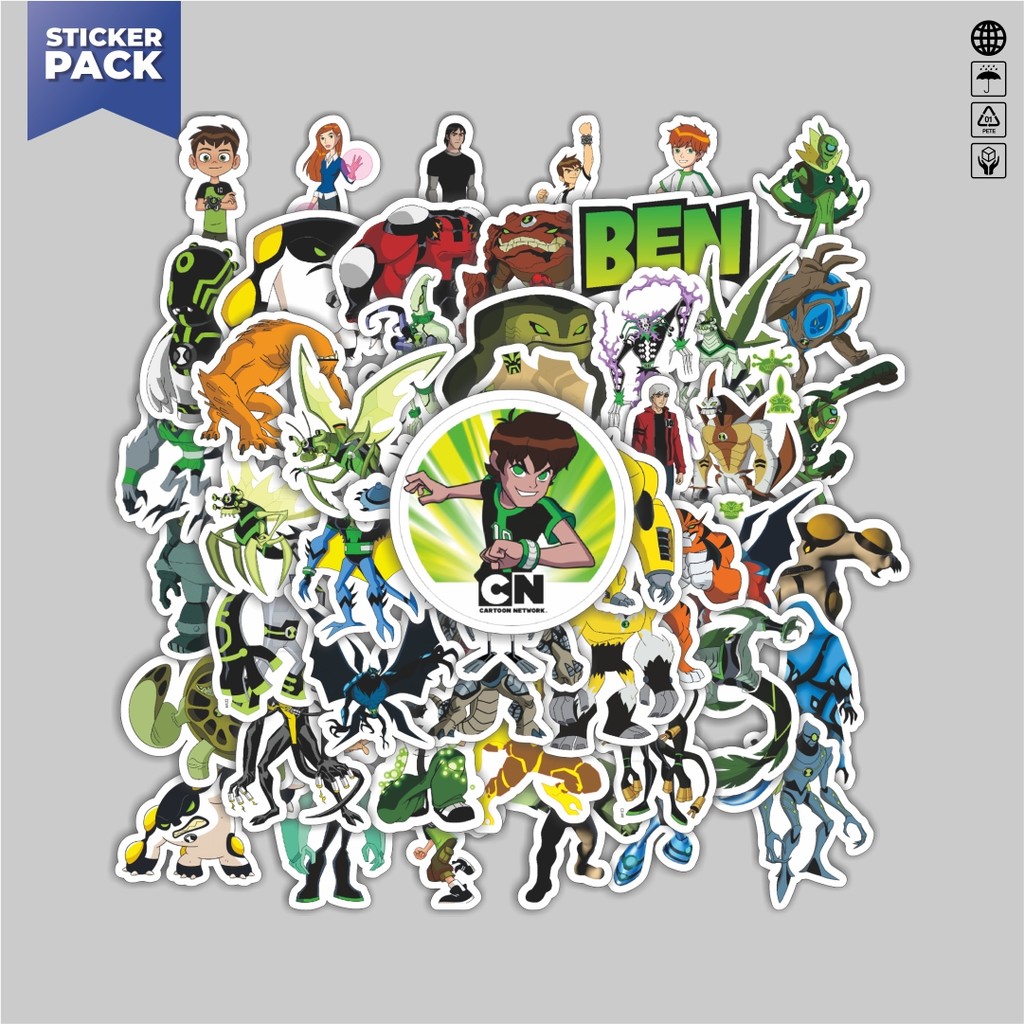 

[100PCS]Stiker Pack Stiker Kartun Series Ben Ten Karakter Mix V2 Aesthetic Vinyl Anti Air Dekorasi Sticker Laptop Buku Journal Koper Helm Casing HP Gitar Helm Skateboard