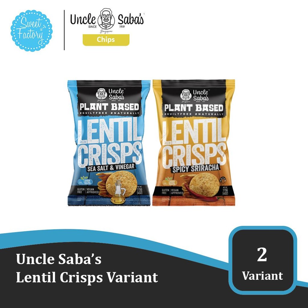 

Uncle Saba’s Lentil Crisps 4.05 oz - Makanan snack Impor Malaysia