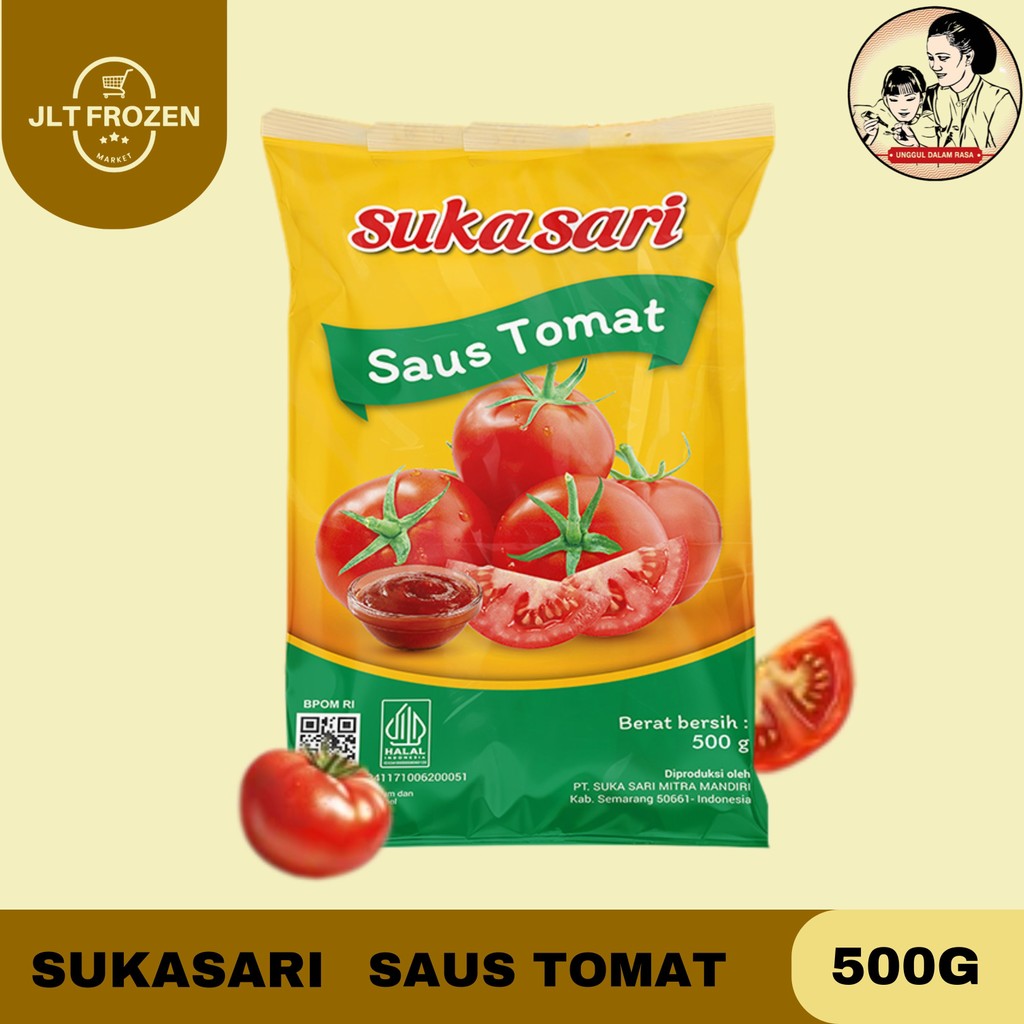 

Sukasari Saus Tomat Bantal 500 G / Saus Tomat Kemasan Bantal 500 G