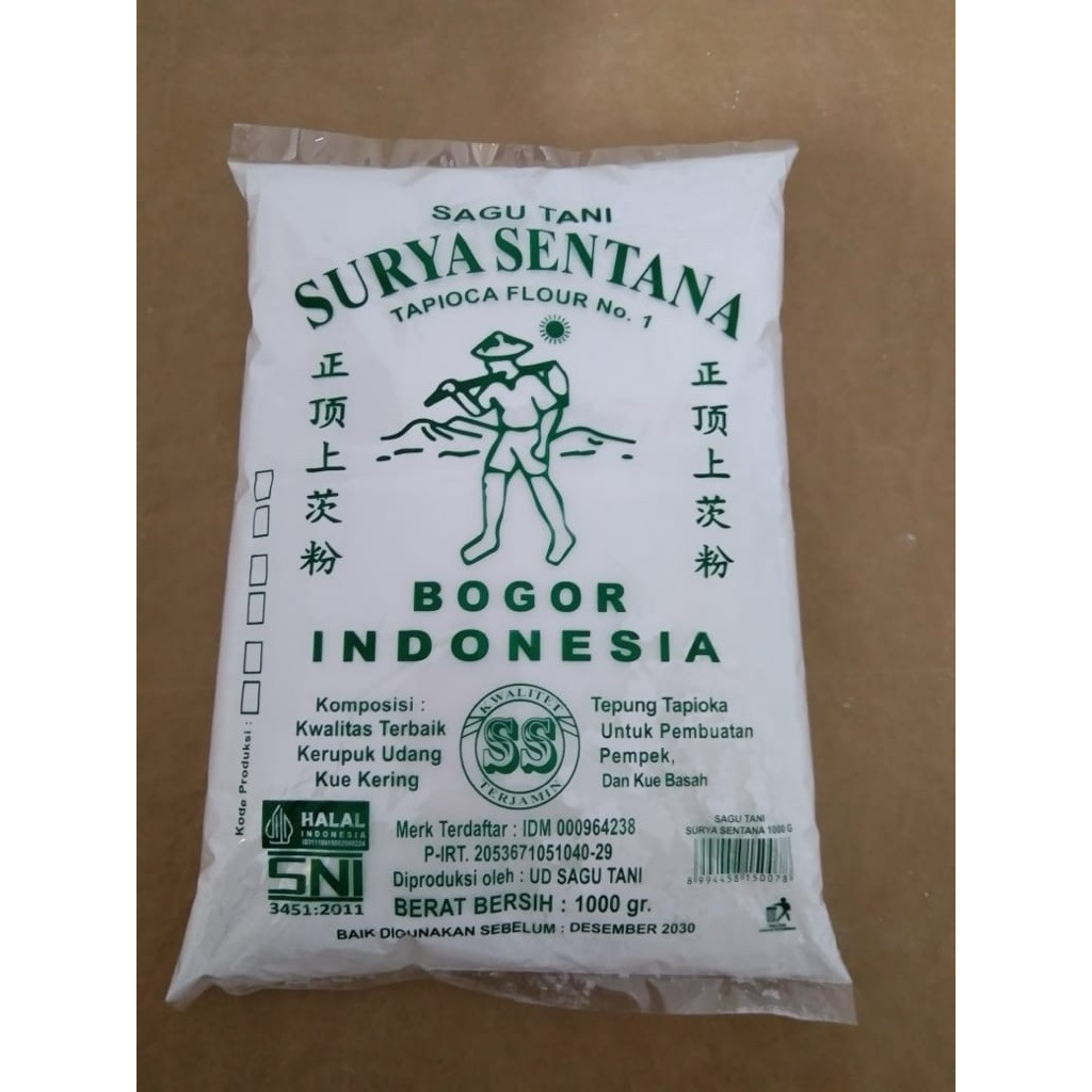 

Tepung Sagu Tirta Sentana / Surya Sentana Tapioka 500 gr x 20 pcs / 1 kg x 10 pcs per 1 Bal / Ball / Dus 10 kg