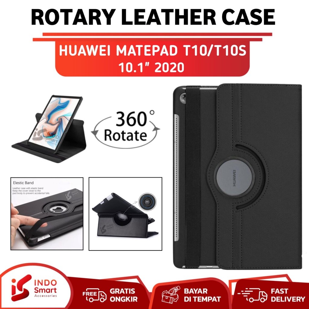 Terlaris Case Huawei Matepad T10S | Case Huawei Matepad T10 | Casing Tablet Rotary Leather Case Flip