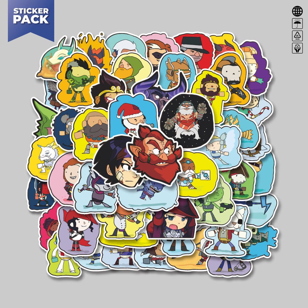 

[100PCS]Stiker Pack Stiker Game Series Brawlhalla Character Mix 3 Aesthetic Vinyl Anti Air Dekorasi Sticker Laptop Buku Journal Koper Helm Casing HP Gitar Helm Skateboard