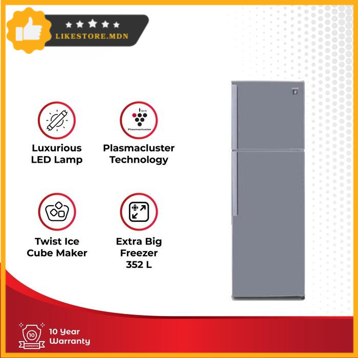 Sharp Kulkas 2 Pintu Plasmacluster SJ-450GP-SD