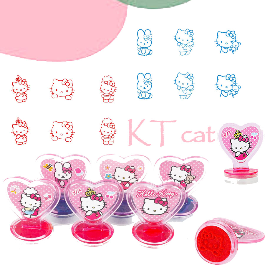

6/12/18pcs Hello Kitty Stampers Seal Stamps Party Favors Birthday Party interesting Gifts Boys and girls Classroom reward toys