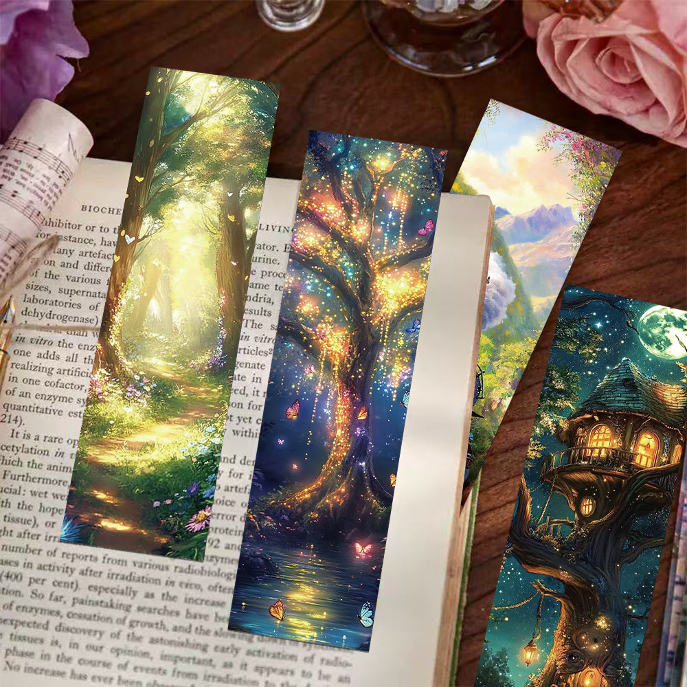 

30pcs misty forest bookmarks fantasy decoration student reading books page marking office supplies diy page marking bookmarks